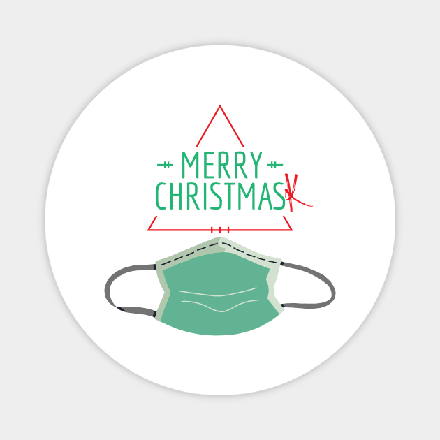 Merry Christmask Funny Christmas Gift Quarantine-Mas Festive Quarantine Costume Magnet by nathalieaynie